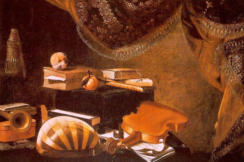 BASCHENIS, Evaristo Still-Life with Musical Instruments 01 Spain oil painting art